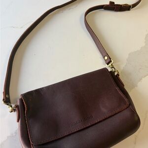 Portland Leather Dark Brown Crossbody Bag with Adjustable Strap
